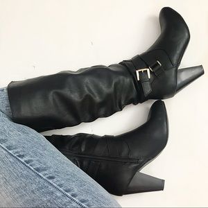 Rampage Black Vegan Leather Knee High Boots Sz 7.5